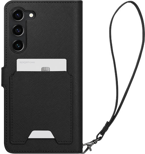 Spigen Wallet S Plus Изкуствена кожа Черен (Galaxy S23+)