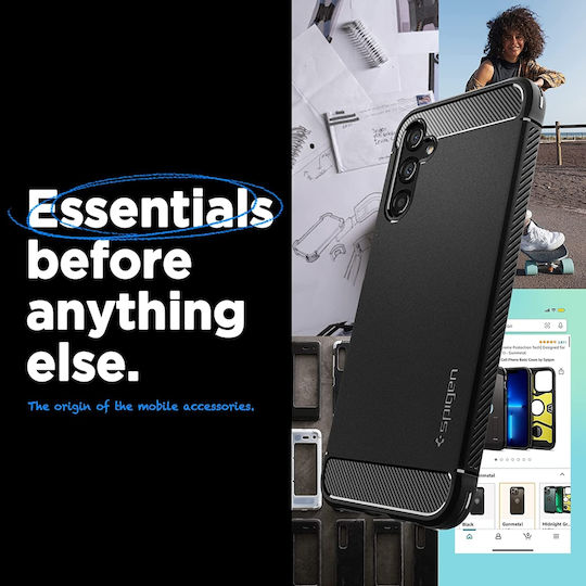 Spigen Rugged Armor Back Cover Plastic 2mm Matte Black (Galaxy A14)