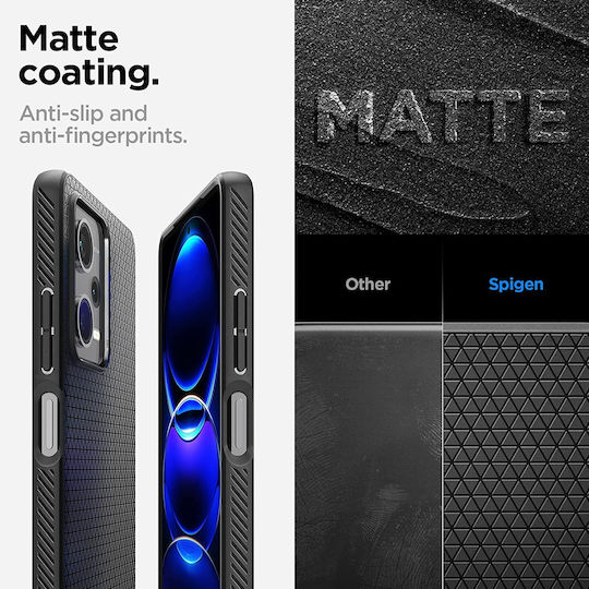 Spigen Liquid Air Umschlag Rückseite Silikon Schwarz (Redmi Note 12 Pro / Poco X5 Pro)