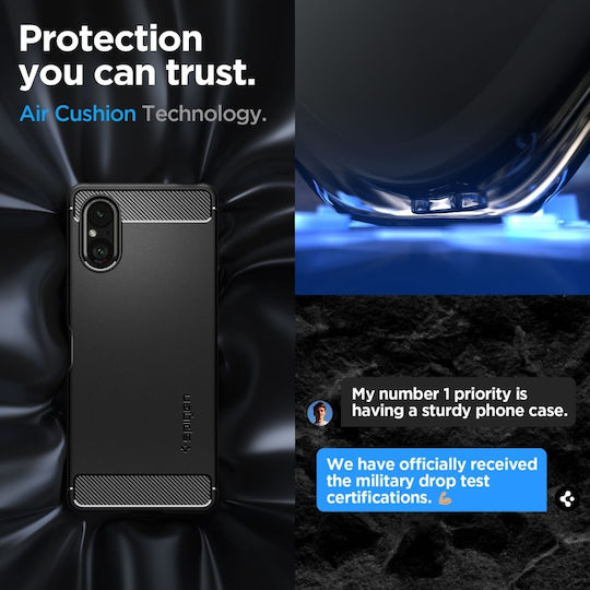 Spigen Rugged Armor Back Cover Σιλικόνης / Πλαστικό 2mm Matte Black (Xperia 5 V)