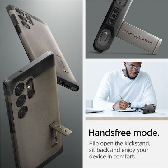 Spigen Tough Armor Back Cover Plastic 2mm Gunmetal (Galaxy S23 Ultra)