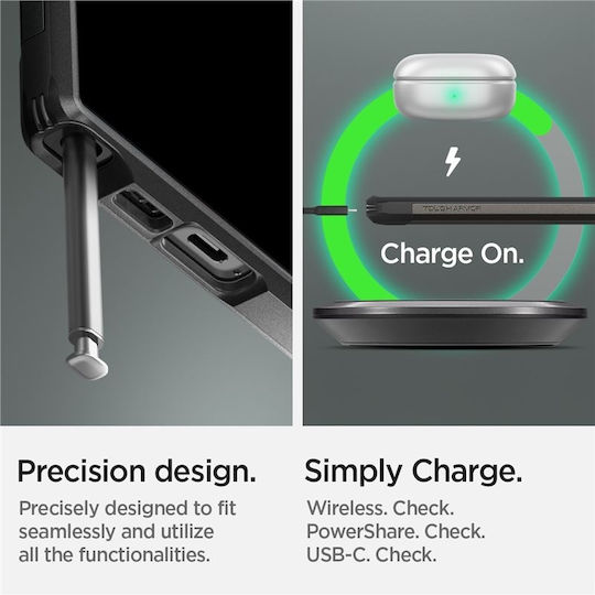 Spigen Tough Armor Back Cover Plastic 2mm Gunmetal (Galaxy S23 Ultra)