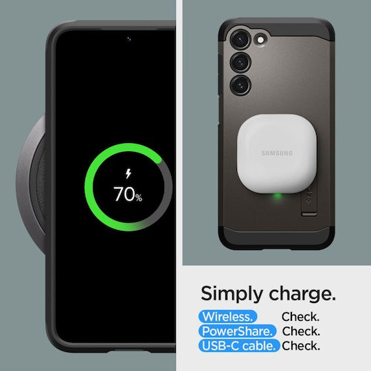 Spigen Tough Armor Back Cover Plastic 2mm Gunmetal (Galaxy S23)
