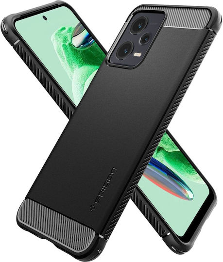 Spigen Rugged Armor Back Cover Σιλικόνης 2mm Matte Black (Xiaomi Poco X5 5G, Redmi Note 12 5G)