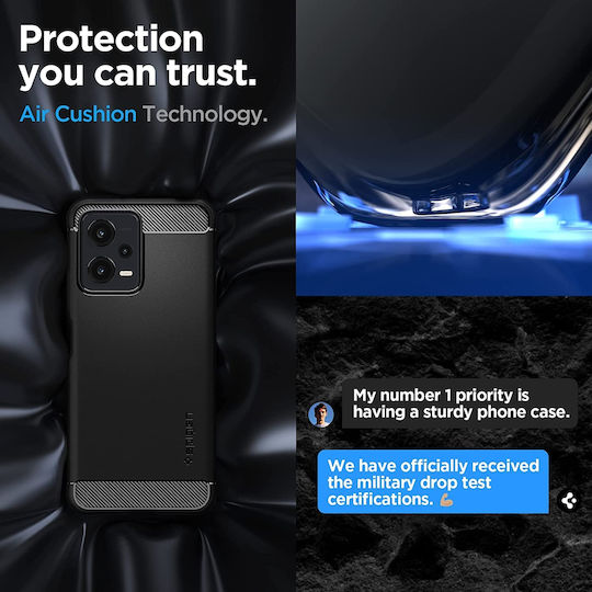 Spigen Rugged Armor Back Cover Σιλικόνης 2mm Matte Black (Xiaomi Poco X5 5G, Redmi Note 12 5G)
