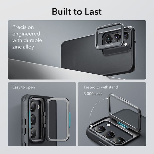 ESR Classic Kickstand Umschlag Rückseite Silikon 1.2mm Frosted Black (Galaxy S23+)