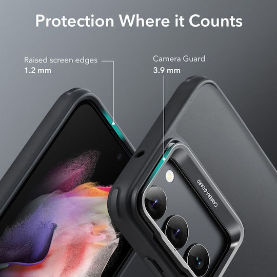 ESR Classic Kickstand Umschlag Rückseite Silikon 1.2mm Frosted Black (Galaxy S23+)