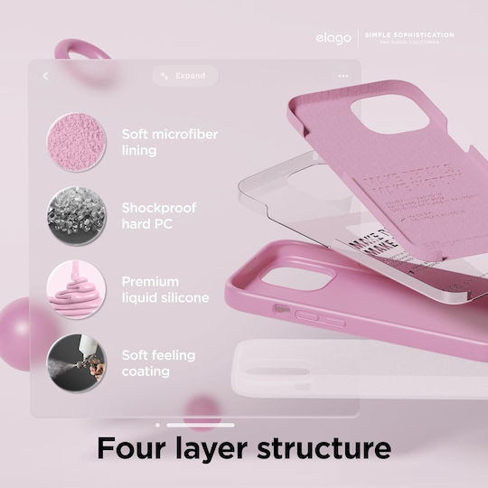 Elago Liquid Back Cover Silicon Fuchsia (iPhone 15)