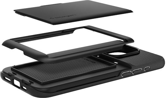 Spigen Slim Armor CS Umschlag Rückseite Silikon / Kunststoff 2mm mit Kartenhalter Schwarz (iPhone 15 Pro)