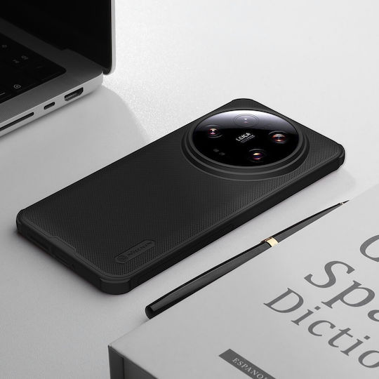 Nillkin Super Frosted Pro Umschlag Rückseite Kunststoff / Silikon 0.5mm Wasserdicht Schwarz (Xiaomi 14 Ultra)