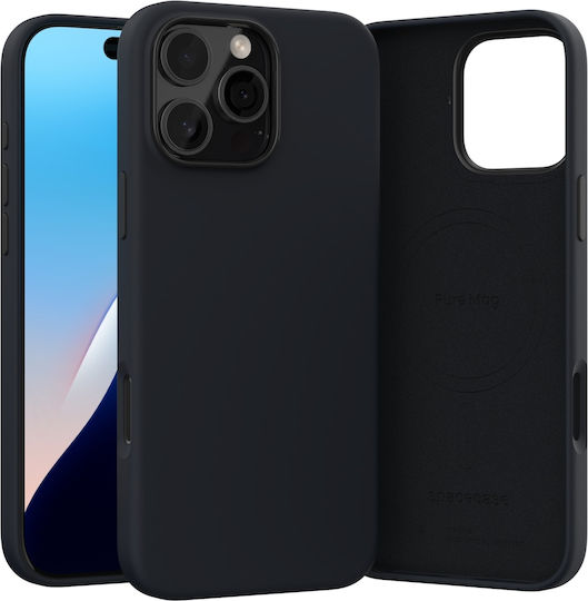 Spacecase Pure Mag Задна корица Пластмаса / Силикон Черен (iPhone 16 Pro Max)