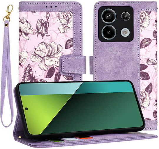Techsuit Back Cover Synthetic Leather / Silicone with Strap Purple (Redmi Note 13 Pro 5G / Poco X6)