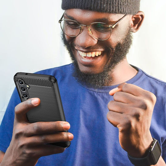 Tech-Protect Rugged Carbon Back Cover Σιλικόνης Μαύρο (Galaxy A14)