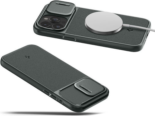 Spigen Optik Armor MagFit Back Cover Σιλικόνης / Πλαστικό 2mm Πράσινο (iPhone 15 Pro)