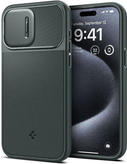 Spigen Optik Armor MagFit Back Cover Σιλικόνης / Πλαστικό 2mm Πράσινο (iPhone 15 Pro)