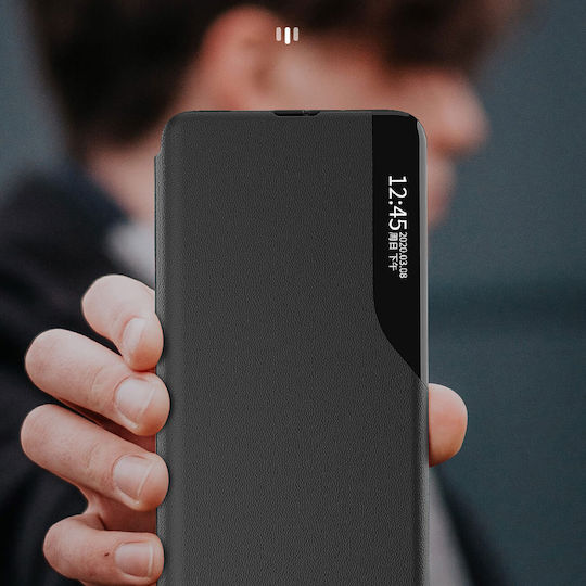 Hurtel Eco Leather View Book Δερματίνης Μαύρο (Redmi Note 12 Pro / Poco X5 Pro)