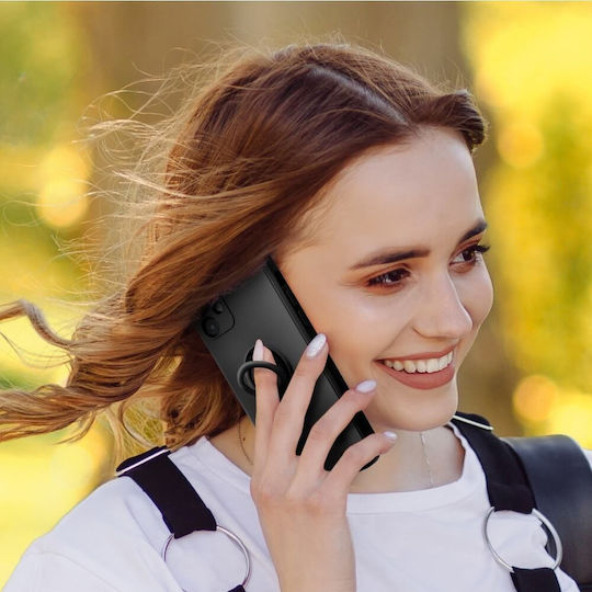 Forcell Ring Back Cover Σιλικόνης Μαύρο (Galaxy A53)