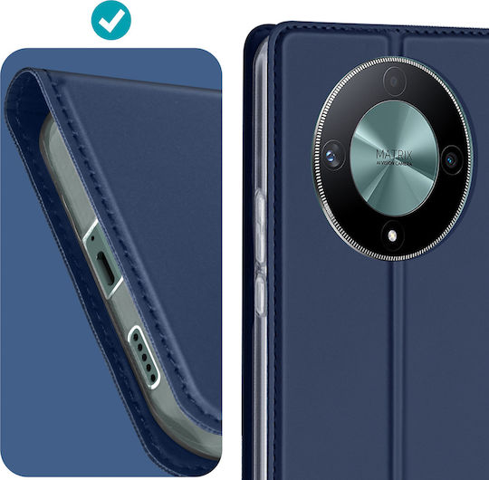 Dux Ducis Book Piele artificială / Silicon / Plastic Albastru (Honor Magic6 Lite 5G)