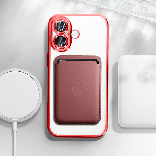 Avizar Case Magsafe Iphone 16 Plus Silicone Contour Chrome Red