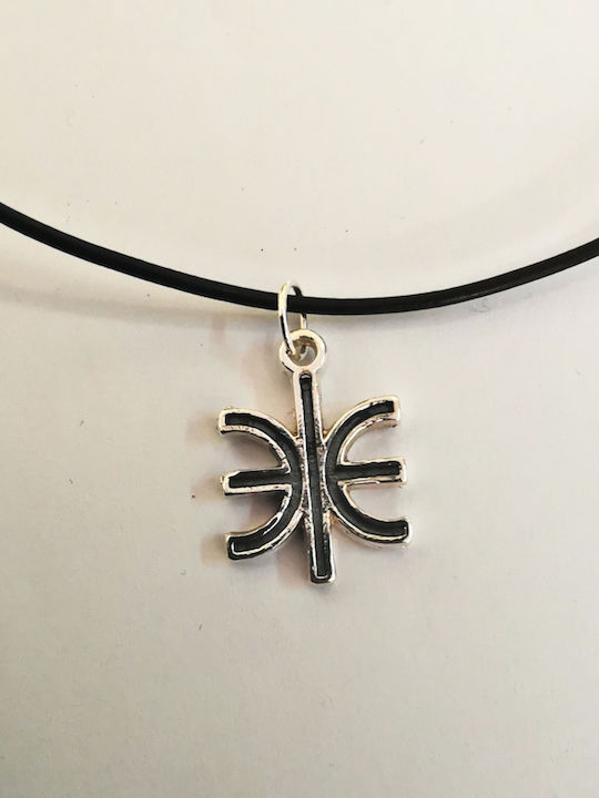 Delphikon Epsilon Silver Plated Leather Cord Clasp Delphikon Epsilon Silver Plated Leather Cord Clasp
