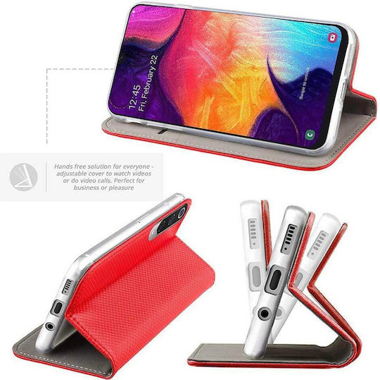 Smart Magnet Buchen Sie Synthetisches Leder Rot (Realme 8i)