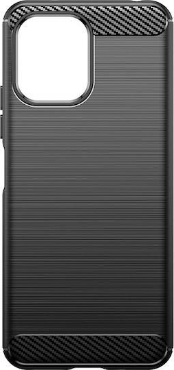 Hurtel Flexible Carbon Pattern Back Cover Σιλικόνης Σετ με Τζαμάκι Μαύρο (Redmi 12 4G / Redmi 12 5G)