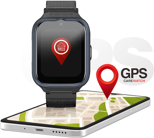 MyPhone CareWatch LTE 42mm με Παλμογράφο (Μαύρο)