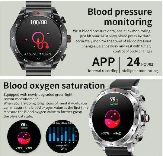 Microwear K95 Smartwatch με Παλμογράφο (Ασημί)