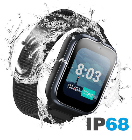 MyPhone CareWatch LTE 42mm με Παλμογράφο (Μαύρο)