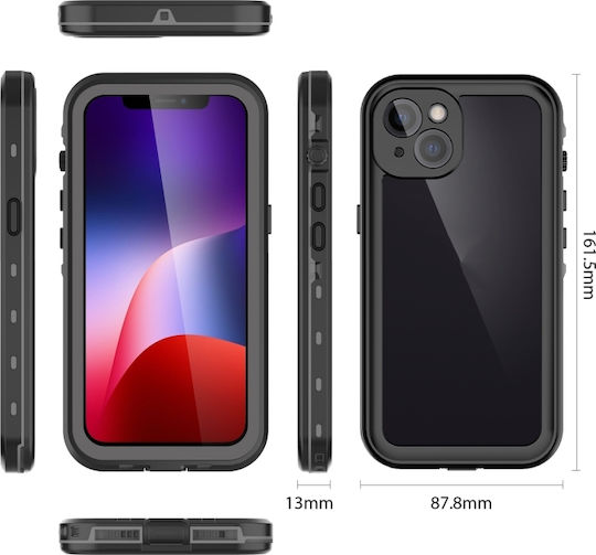 Redpepper Dot 360 Full Cover Plastic Waterproof Black (iPhone 13)