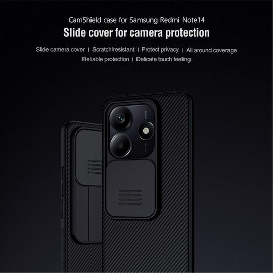 Nillkin Camshield Texture Pro Series Задна корица Пластмаса / Силикон 0.2мм Черен (Redmi Note 14 5G)