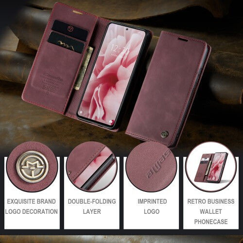 Caseme Luxury Wallet Synthetic Leather Plum (Redmi Note 11 Pro)