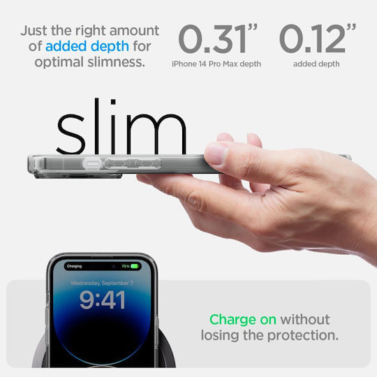Spigen Ultra Hybrid MagFit Back Cover Plastic 2mm Frost Black (iPhone 14 Pro Max)