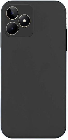 Matt Umschlag Rückseite Silikon Schwarz (Realme C53)