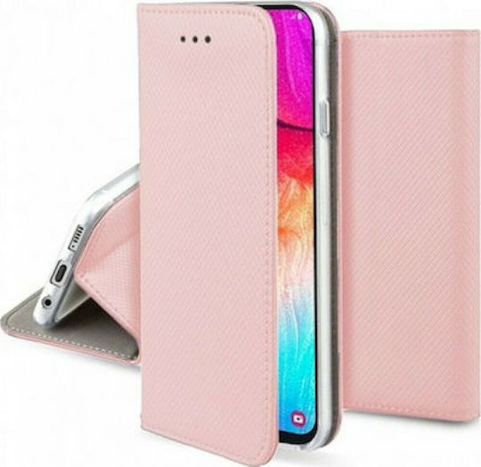 Smart Magnet Book Δερματίνης Ροζ Χρυσό (Huawei P30 Lite)