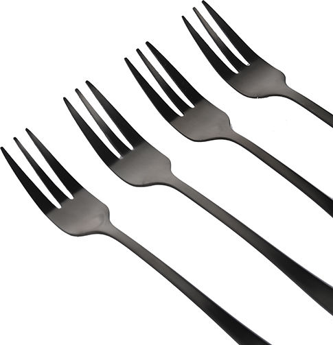 Kaemingk Set Gabeln Obst/Dessert Edelstahl Schwarz 4Stück
