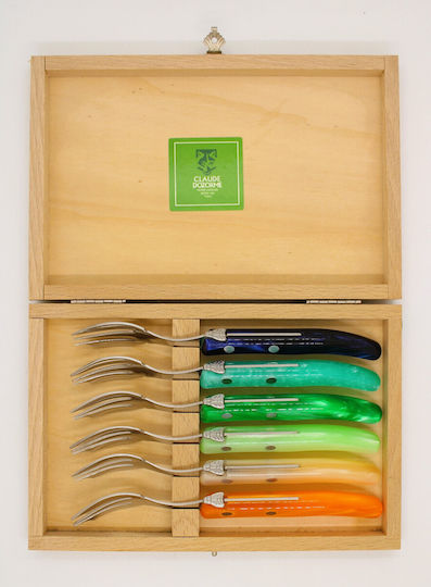 Claude Dozorme Laguiole Set de Furculițe Fructe/Desert Inoxidabile Blue Green 6buc