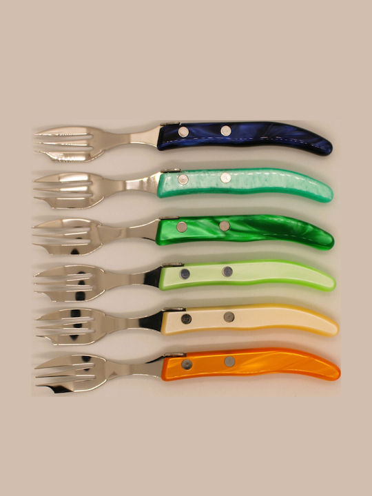 Claude Dozorme Laguiole Set de Furculițe Fructe/Desert Inoxidabile Blue Green 6buc