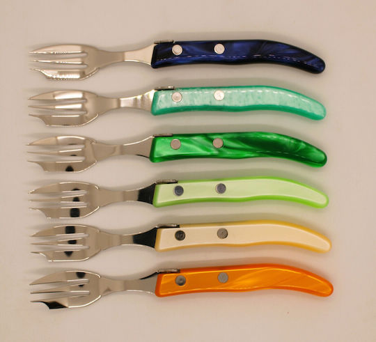 Claude Dozorme Laguiole Set de Furculițe Fructe/Desert Inoxidabile Blue Green 6buc