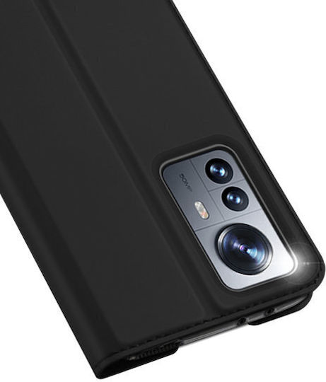 Dux Ducis Skin Pro Книга Изкуствена кожа Черен (Xiaomi 12 Pro)