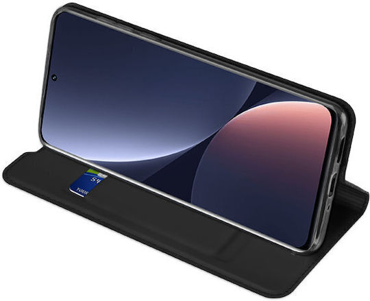 Dux Ducis Skin Pro Книга Изкуствена кожа Черен (Xiaomi 12 Pro)
