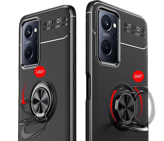 Ancus AutoFocus Shock Proof Ring Back Cover Σιλικόνης Μαύρο (Realme 9i)