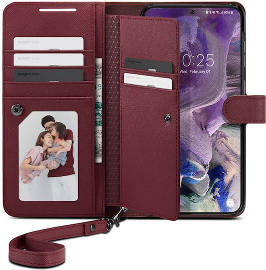 Spigen Wallet S Plus Synthetic Leather Burgundy (Galaxy S23)