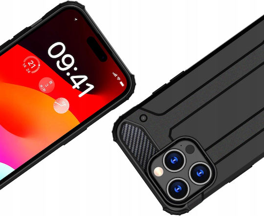 Powertech Задна корица Пластмаса Черен (iPhone 13 Pro Max)