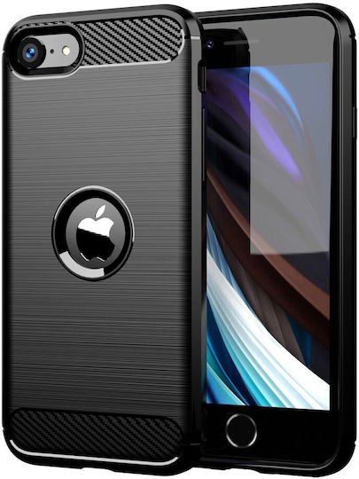 Forcell Carbon Back Cover Silicon Negru (iPhone SE 2020)