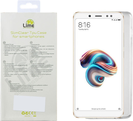 Lime Slimclear Задна корица Силикон Прозрачен (Redmi Note 5)