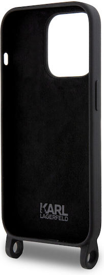 Karl Lagerfeld Karl and Choupette Back Cover Silicone / Plastic with Strap Black (iPhone 15 Pro)