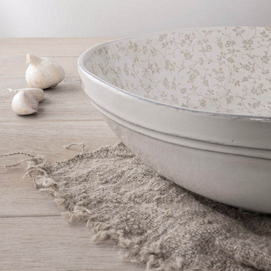 Laura Ashley Artisan Salatieră din Porțelan Albă 26x26x6.5cm 1buc