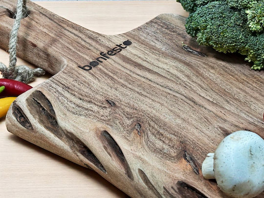 Bonfesto Rectangular Wooden Chopping Board Beige 65x20cm