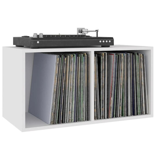 vidaXL Мебел за Hi-Fi Бял 71x36x34см